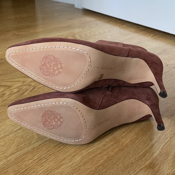 Brown Suede Heeled Ankle Boots Sz 7.5 - Picture 3 of 7